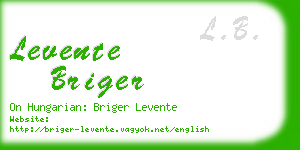 levente briger business card